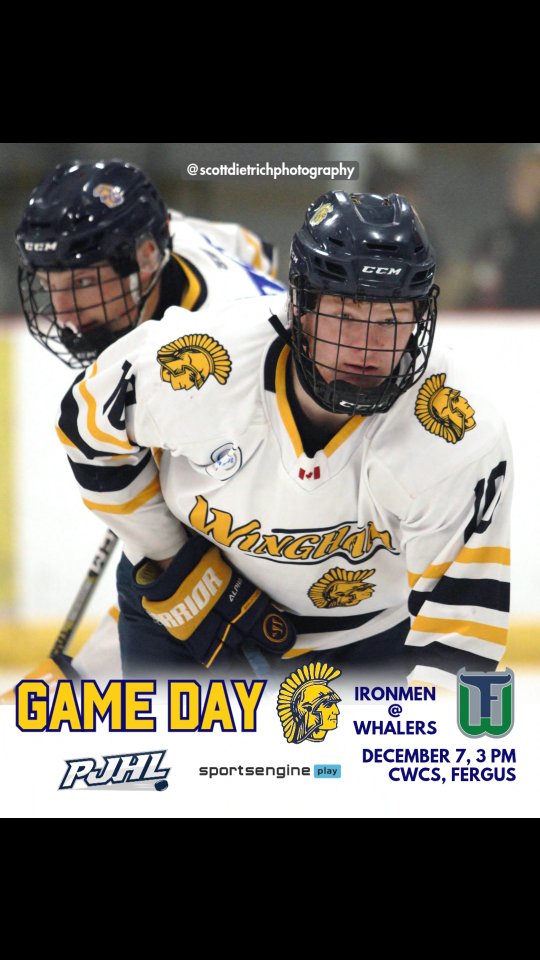 Away game in Fergus this afternoon; puck drop is 3 pm. LET'S ROLL, TINMEN! 🔵🟡

📸 @scottdietrichphotography 

#ironmen #tinmen #pjhl