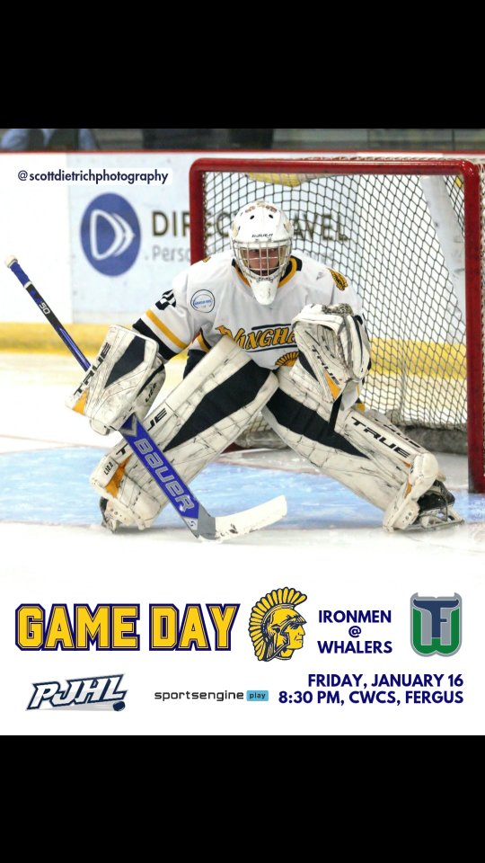 No home game this weekend; the Tinmen travel to Fergus tonight. Game time is 8:30 pm. LET'S GO, IRONMEN! 🔵🟡

📸@scottdietrichphotography

#ironmen #tinmen #pjhl