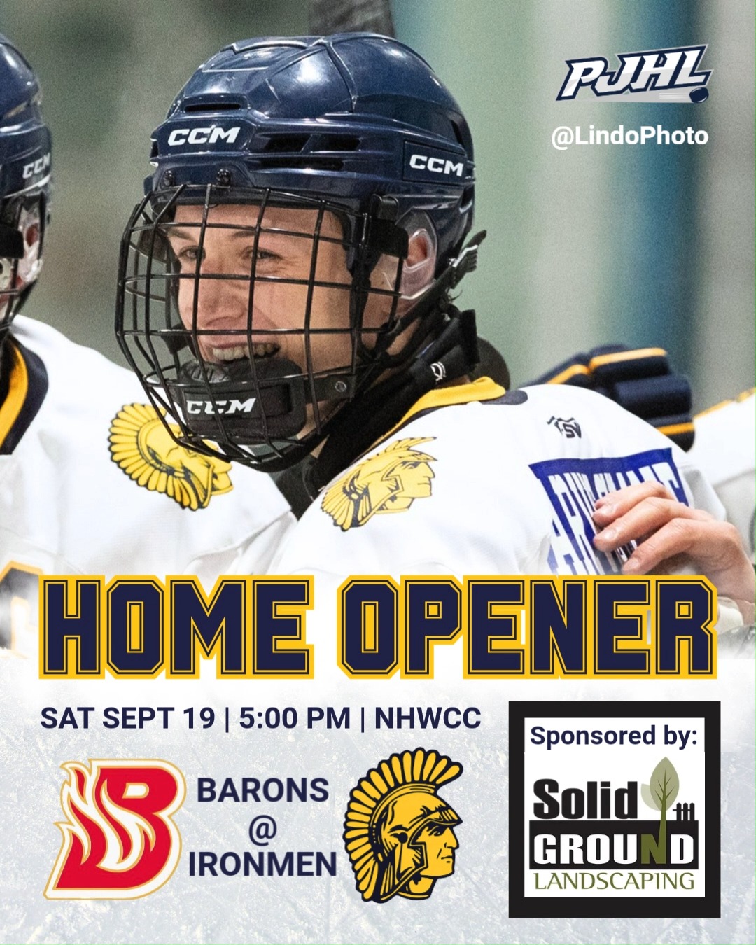 🚨Reminder: HOME OPENER Saturday in Wingham, warmups at 4:30, puck drop is 5 pm. Game sponsored by Solid Ground Landscaping!

🎟 Get there early to pick up your season passes at the gate. 
🎫 Game night lottery is also back this year. Buy a ticket and have the chance to win all season long! 
🤩 50/50 and McDonald's Chuck-a-Puck too! 
SEE YOU SATURDAY!! 🟦🟨