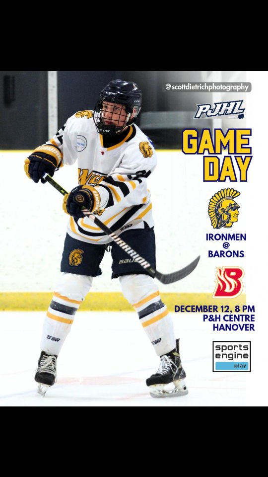 Game Night in Hanover tonight; puck drop 8 pm. LET'S GO, IRONMEN! 🔵🟡

📸 @scottdietrichphotography 

#ironmen #tinmen #pjhl